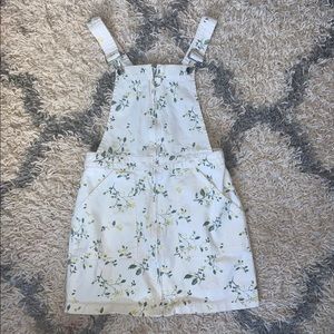 Forever 21 White floral overall dress